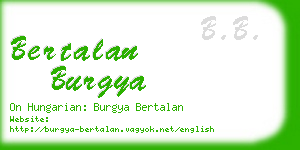 bertalan burgya business card